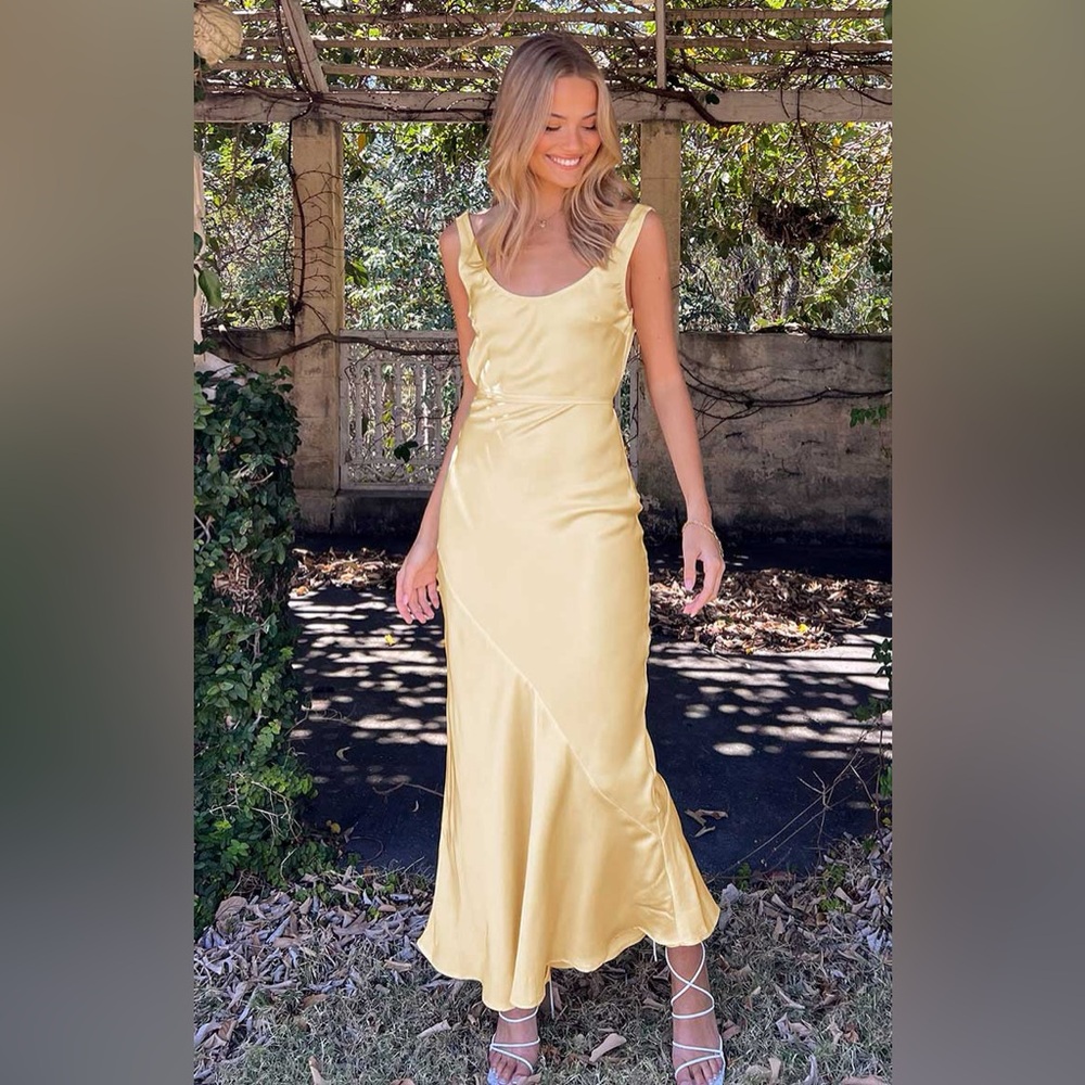 Beginnings boutique  bias cut dress yellow size us 14